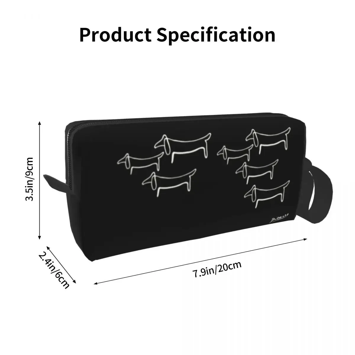 Pablo Picasso Line Art Dachshund Cosmetic Bag Women Cute Large Capacity Wild Wiener Dog Makeup Case Beauty Storage Toiletry Bags image 6