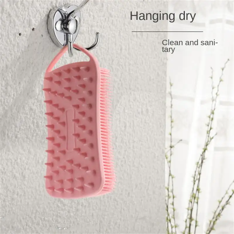 2 In 1 Siliconen Doucheborstel Scrubber Zachte Siliconen Hoofdhuid Massageapparaat Shampoo Borstel Dubbelzijdig Body Brush Foam Huid Schoon Hulpmiddel