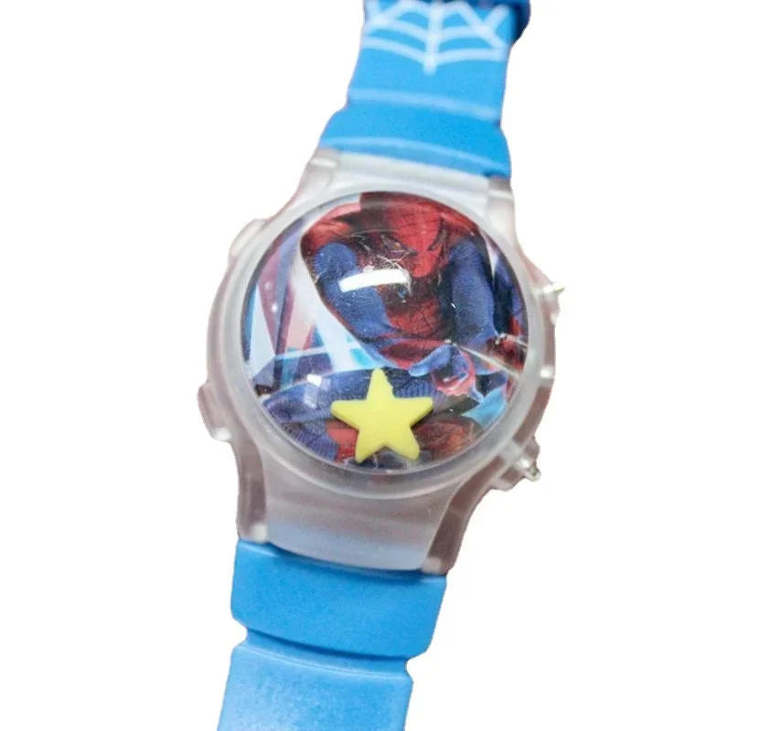 Frozen Spiderman Childrens Watch Fashion Cute LED Flash Silicone Digital Watch for Kids Girls Boy Cartoon Watches Toy Gift Clock