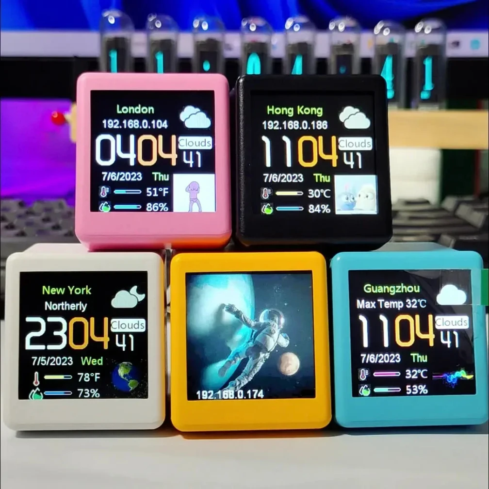 

XMSJ Smart Weather Clock WIFI Weather Station Translucent Bitcoin Monitoring Desktop Creative Digital Ornaments Desktop Clock