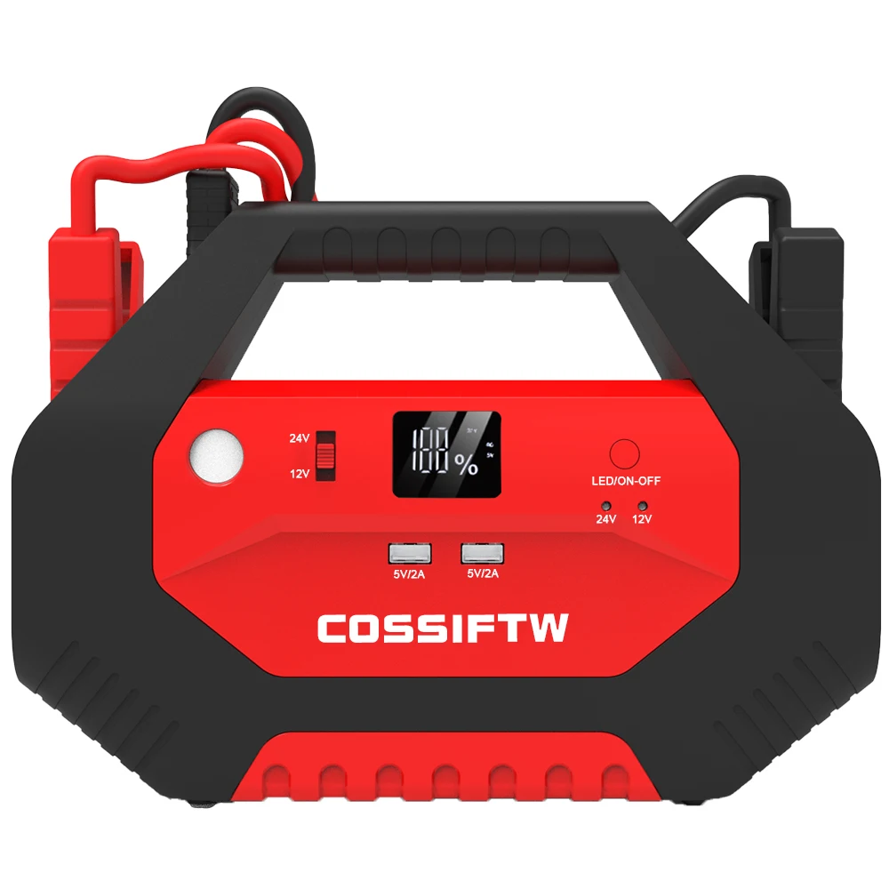 COSSIFTW 12V/24V waterproof Truck power pack jump starter 36800mAh Car Booster 3000A Battery Jumper