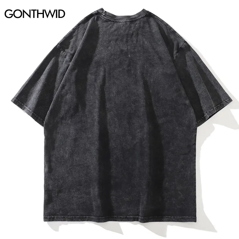 2023 Men Hip Hop Streetwear T Shirt Iron Human Head Model Graphic T Shirt Black Cotton Loose Tshirt Harajuku Oversize Tops Tees