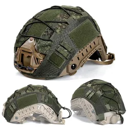 ​ Funda táctica para casco Fast MH PJ BJ OPS-Core, Airsoft, Paintball, cubierta de casco de corte alto, camuflaje con cordón elástico