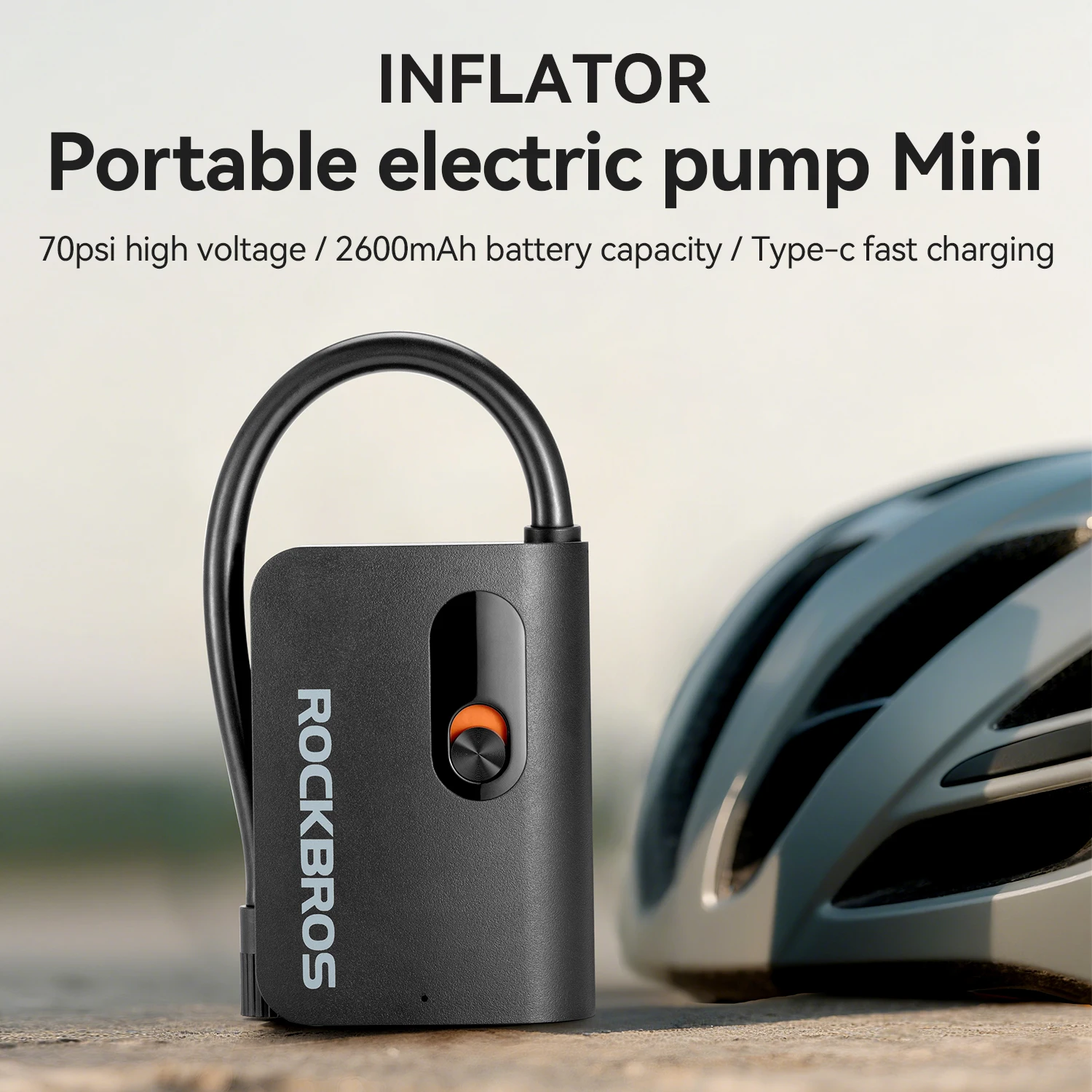 

ROCKBROS Electric Bike Pump Portable High Pressure Type-C Mini Electric Pump Fast Charging Inflator Cycling Accessory Hand Pump