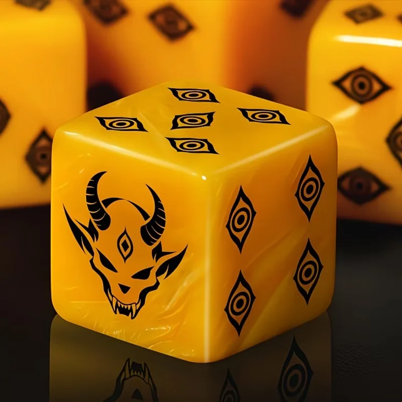 6Pcs Devil Skull Icon D6 Dice Set Polyhedral RPG Dice for Board Games Tabletop Role Playing Group Party Supplies