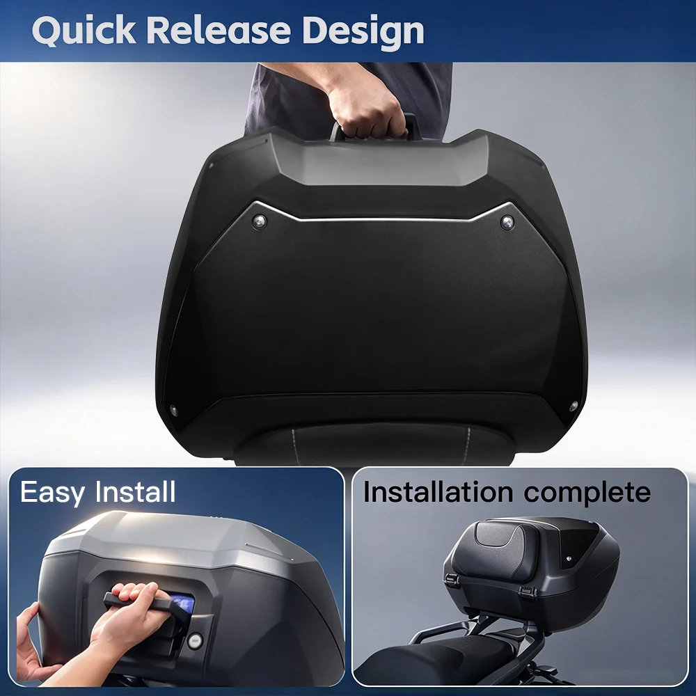 50L Rear Helmet Storage Box, Model Specific, No Harm Installation, One-Click Quick Release, Multi Color Options for Honda NSS750