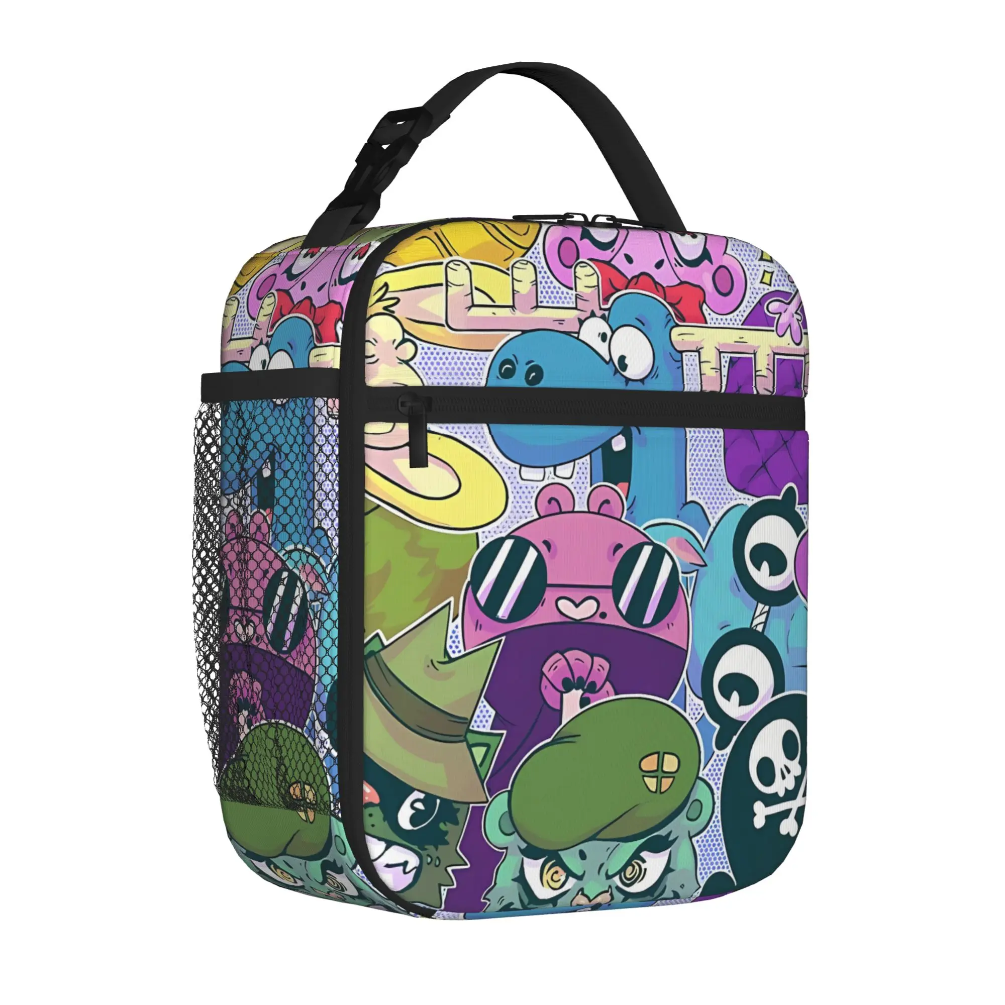 1 Piece Portable Lunch Container Cute Forest Creature  Zipper Closure Durable Pocket Happy Tree Friends For Lunch Box Bag