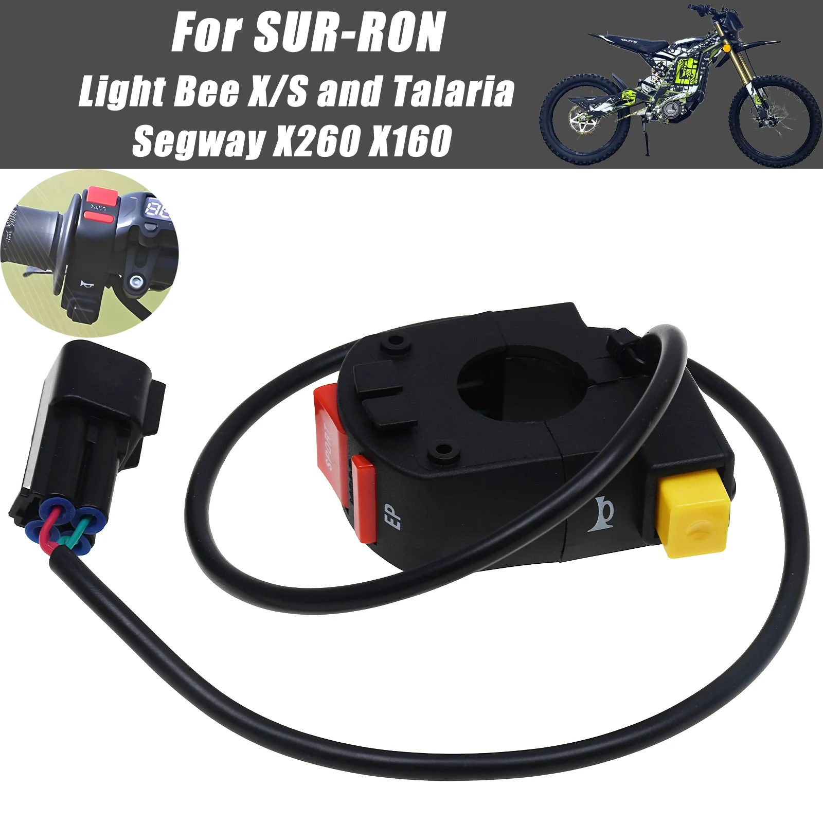 オートバイの傷つきにくいパワーモードホーンスイッチフィット-sur-ron-light-bee-x-s-シリーズ-e-bike-レーシングアップグレード交換部品