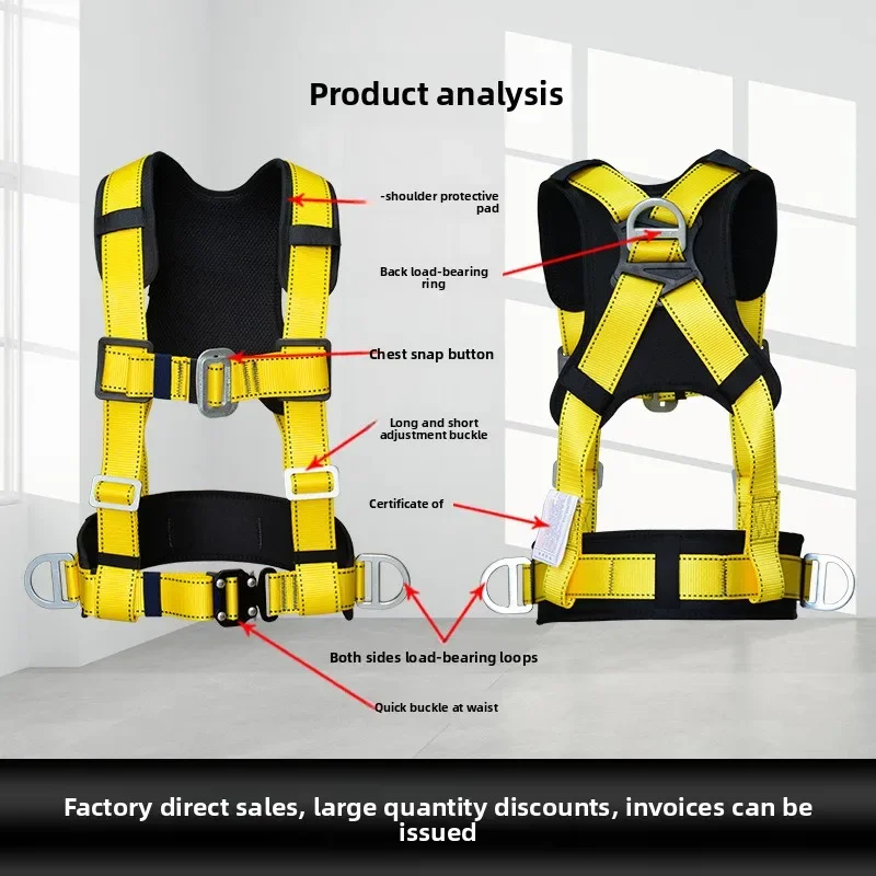 Half-body Full-body Aerial Work Seat Belt, Electrician Double-back Seat Belt, Cushioning Three-point Seat Belt