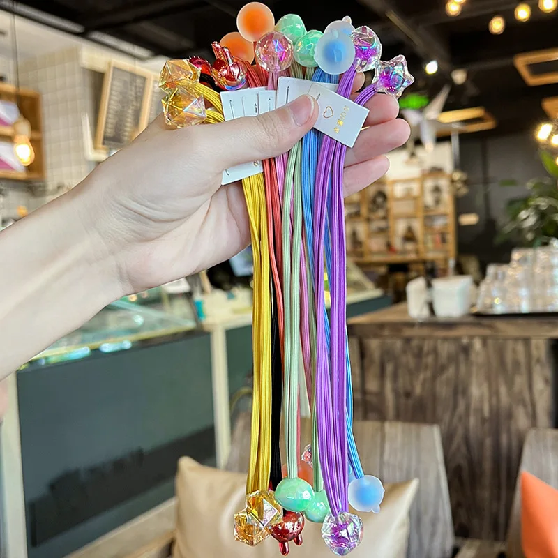 Fashion Women Bear Star Round Elastic Hair Bands Ropes Acrylic