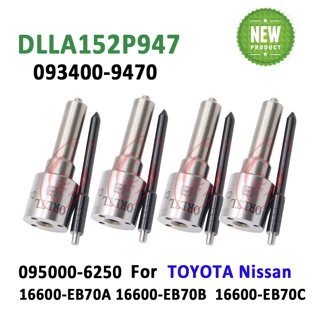 

4PCS DLLA152P947 Fuel Injector 095000-6250 Nozzle 093400-9470 for TOYOTA Nissan 16600-EB70A 16600-EB70B 16600-EB70C 16600-EC00A