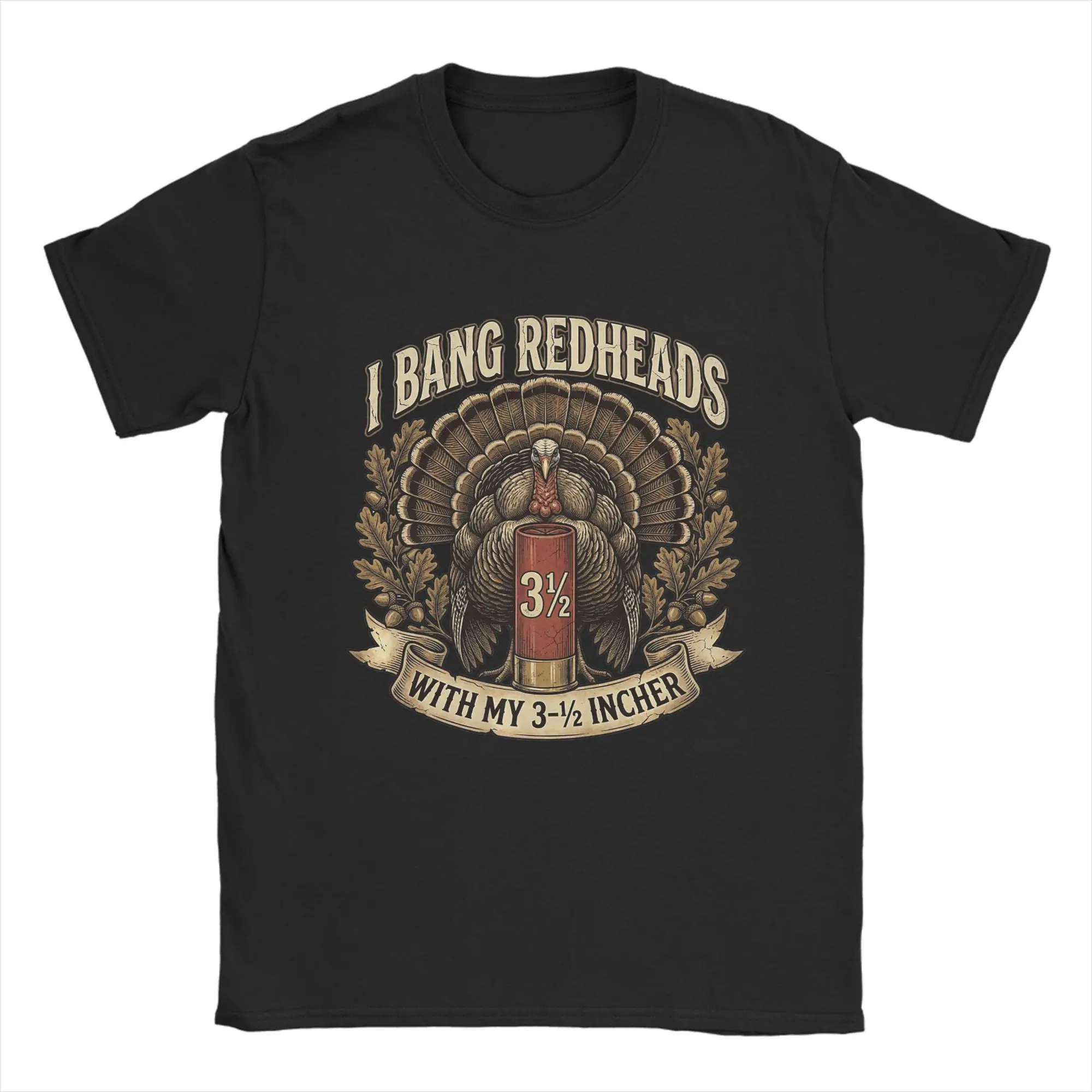 Men's I Bang Redheads Turkey with My 3 1/2 in Funny Hunting T Shirts  Tops Crazy Short Sleeve Round Neck Tees 4XL 5XL T-Shirts