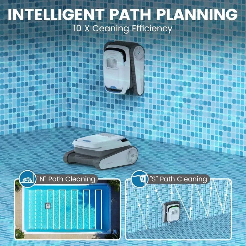 로봇 수영장 청소기, 지상 수영장 진공 청소기, 벽 등반 수영장 로봇 진공, 스마트 내비게이션