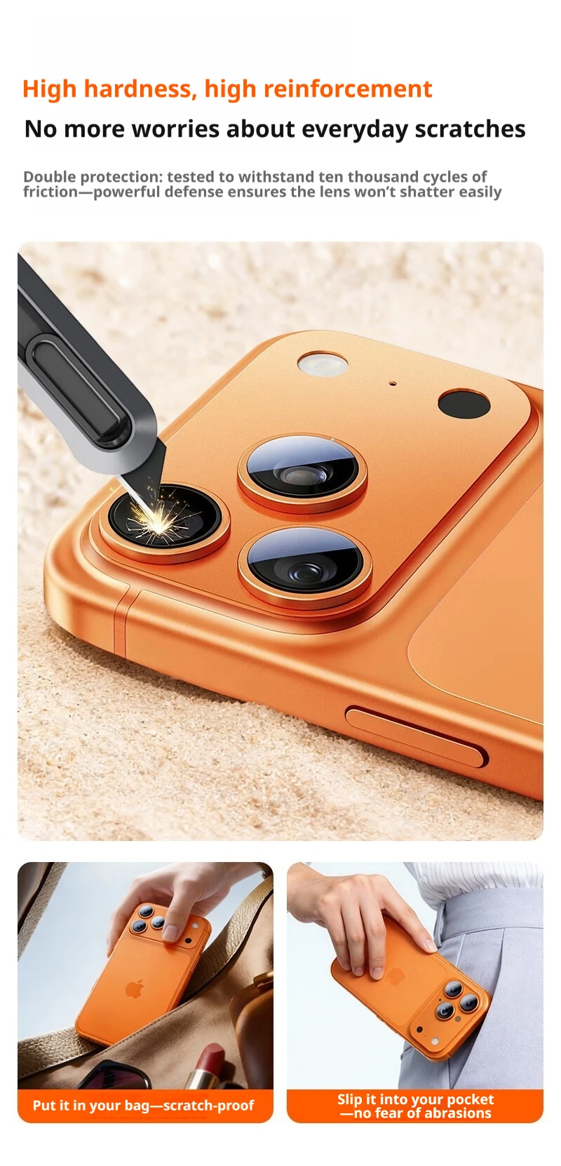 SAMZHE All-in-One Metall-Objektivschutz für Apple iPhone 17 Pro Max, Vollflächiger Kameraschutzfilm für iPhone 17Pro Rückkamera – Detail 7
