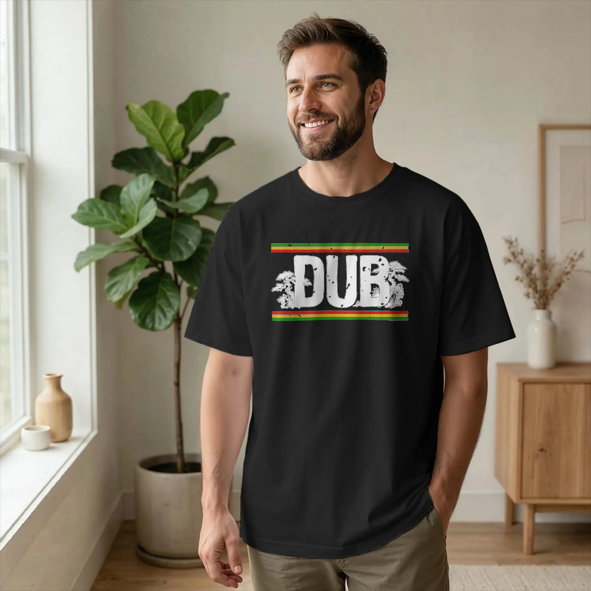 Dub Roots Reggae Music Lion of Judah T Shirt Men Pure Cotton Hipster T-Shirt O Neck Jamaica Tee Short Sleeve Clothes New Arrival