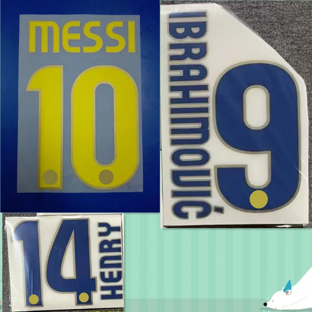 Super A Retro 0809 2008 2009 messi10 xavi A.INIESTA HENRY IBRAHIMOVIC ETO O Barce number font print, Hot stamping patches badges