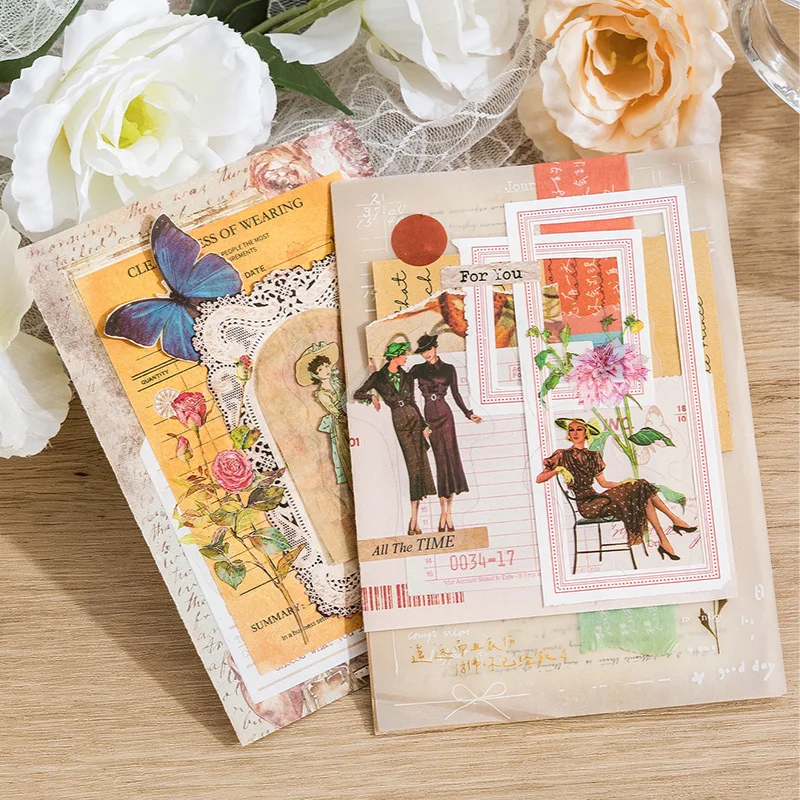 40 قطعة من سلسلة كتب الأحرف العتيقة ملصق الحيوانات الأليفة المزخرف لفتاة الموضة سكرابوكينغ المواد تسمية دفتر يوميات مخطط #4