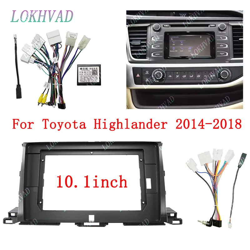 

10,1-дюймовая автомобильная радиоприемная панель для Toyota Highlander 2014-2018 стереорамка