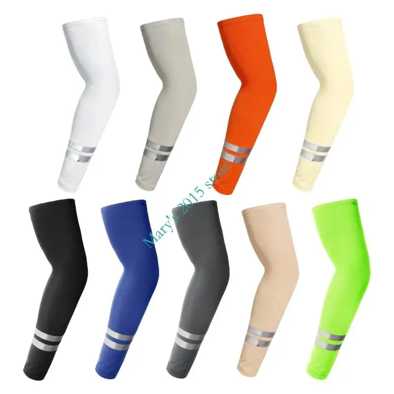 45cm Reflective Sun Arm Sleeves Pair for Outdoor Daily Wear Use, Pull On Arm Sleeves for Cycling and Running Gear