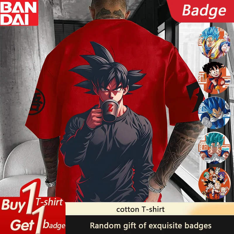 

Dragon Ball GOKU Hot Blood аниме периферийные устройства с коротким рукавом летняя японская свободная мужская и женская хлопковая футболка с круглым вырезом Ins