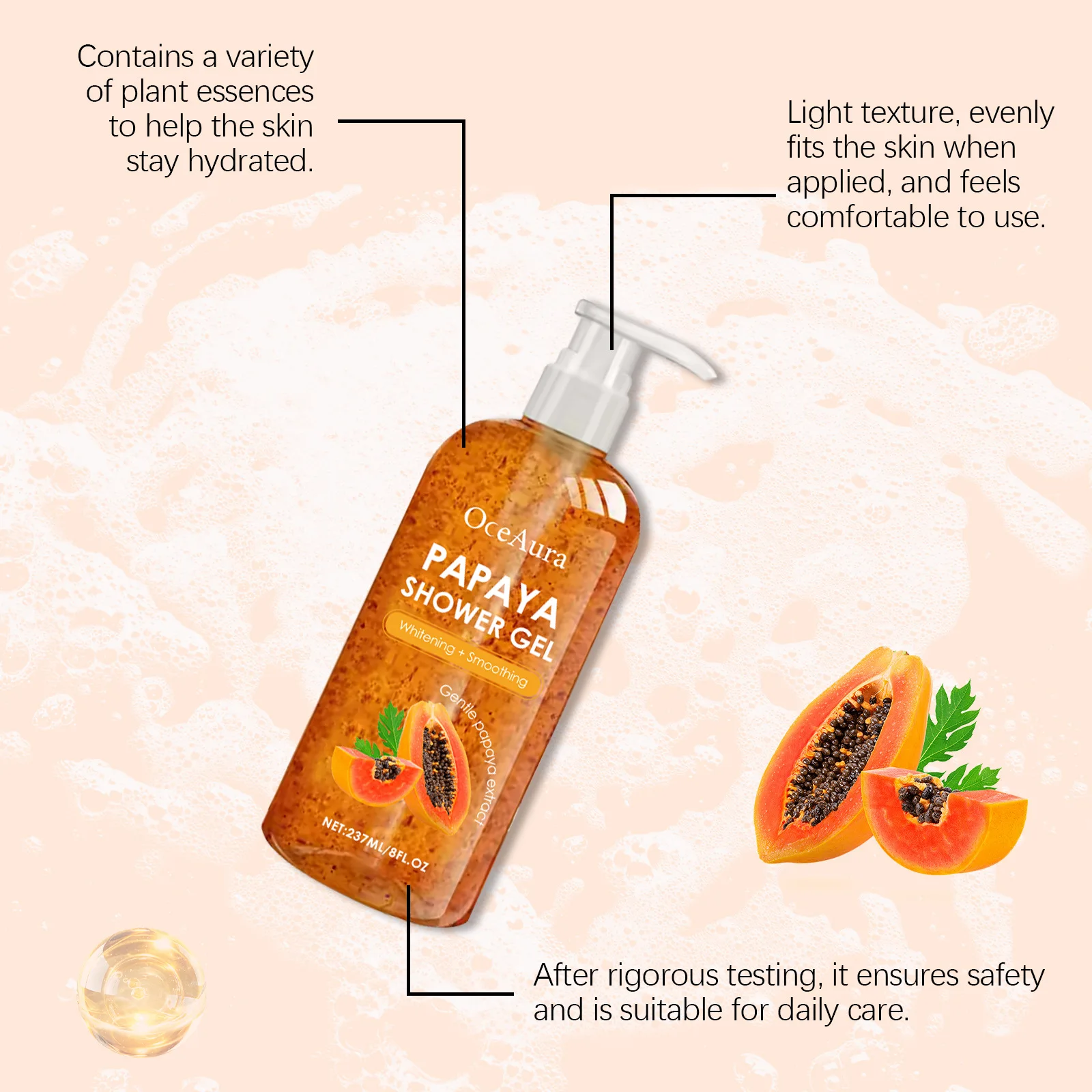 Moisturizing Shower Gel Brightening Refreshing Oil Control Glow Improve Dryness Delicate Smoothing Whitening Cleansing Body Wash