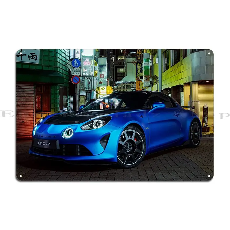 Alpine A110 R Sport Car Metal Signs Retro Party Vintage Character Garage Tin Sign Poster