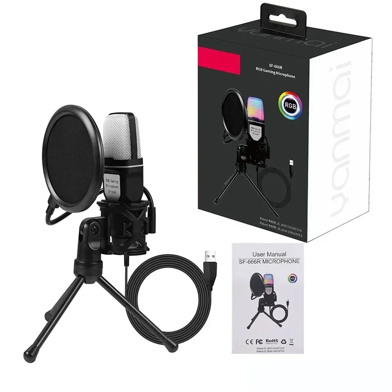 On-the-go Recording Podcasting Microphone Gaming Microphone Captivating RGB Lighting Exceptional Sound Quality