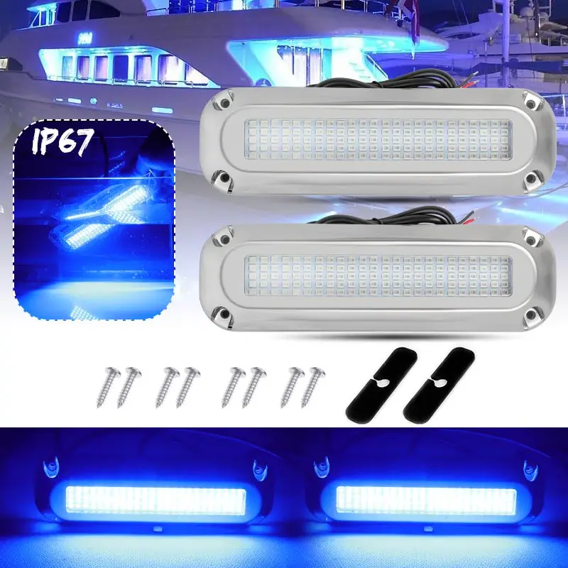 

Waterproof 120LED Boat Light Blue Underwater Navigation Light Marine Sailing Signal Lamp Taillights Safety Warning Light 12V 24V