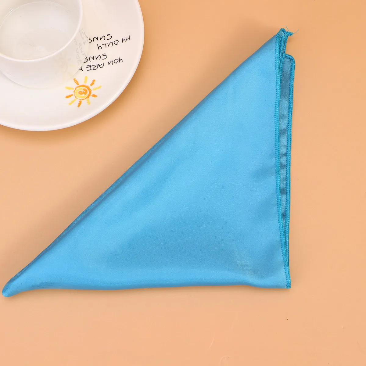 6Pcs Soft Polyester Square Napkin Cloth Solid Color Table Linen for Breakfast Lunch Dinner Placemat Tableware Pad 40x40cm Blue - view 6