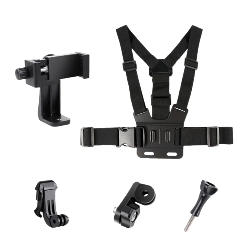 【B74A】For Gopro Osmo Phone All-In-One 5Pcs Action Camera Kit Head Strap Chest Straps Mount Adjustable