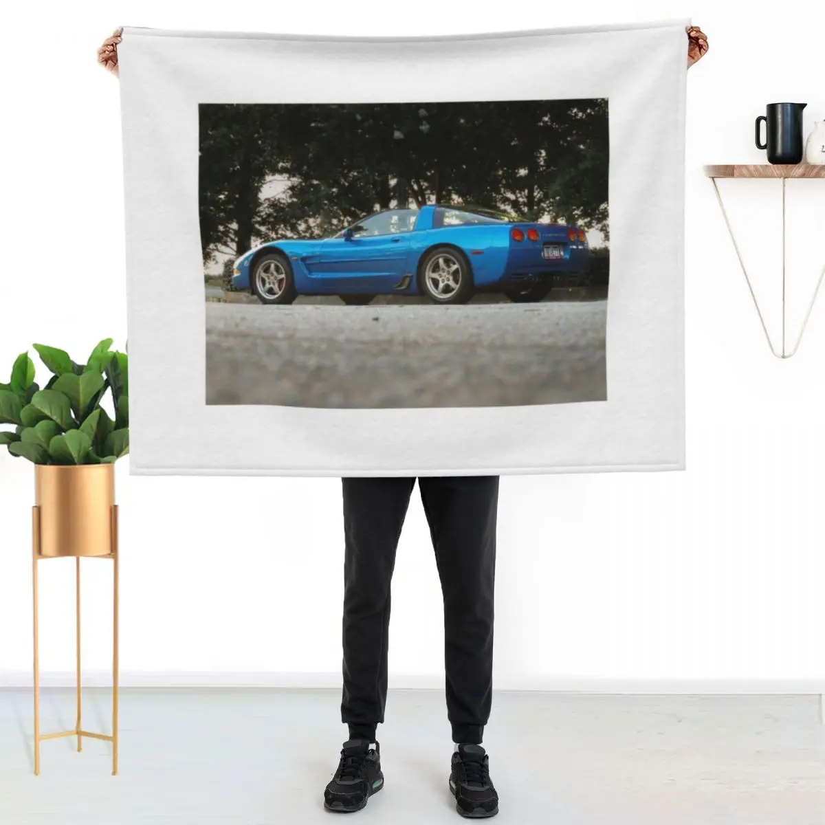 

C5 Vette Throw Blanket Cozy Warm Blanket for Bed Room Decor