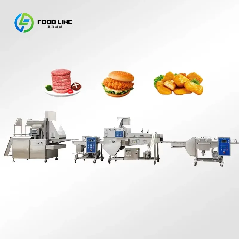 Customized Automatic Industrial Burger Patty Chicken Nuggets Meat Potato Hash Brown Cutlets Making Machine Production Line