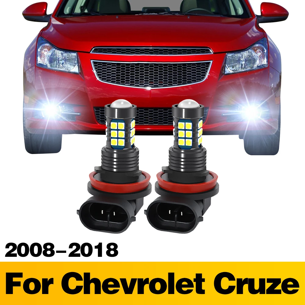 Lâmpadas de nevoeiro LED para carro, lâmpada dianteira, acessórios automotivos, Chevrolet Cruze, 2009-2018, 2017, 2016, 2015, 2014, 2013, 2012, 2X, H8, H11, H16