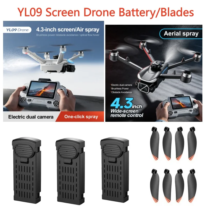 

YL09 Drone Battery 3.7V 1200MAH Battery/Propeller For YL09 Drone YL09 Screen Drone Battery Blades YL09 RC Dron accessory