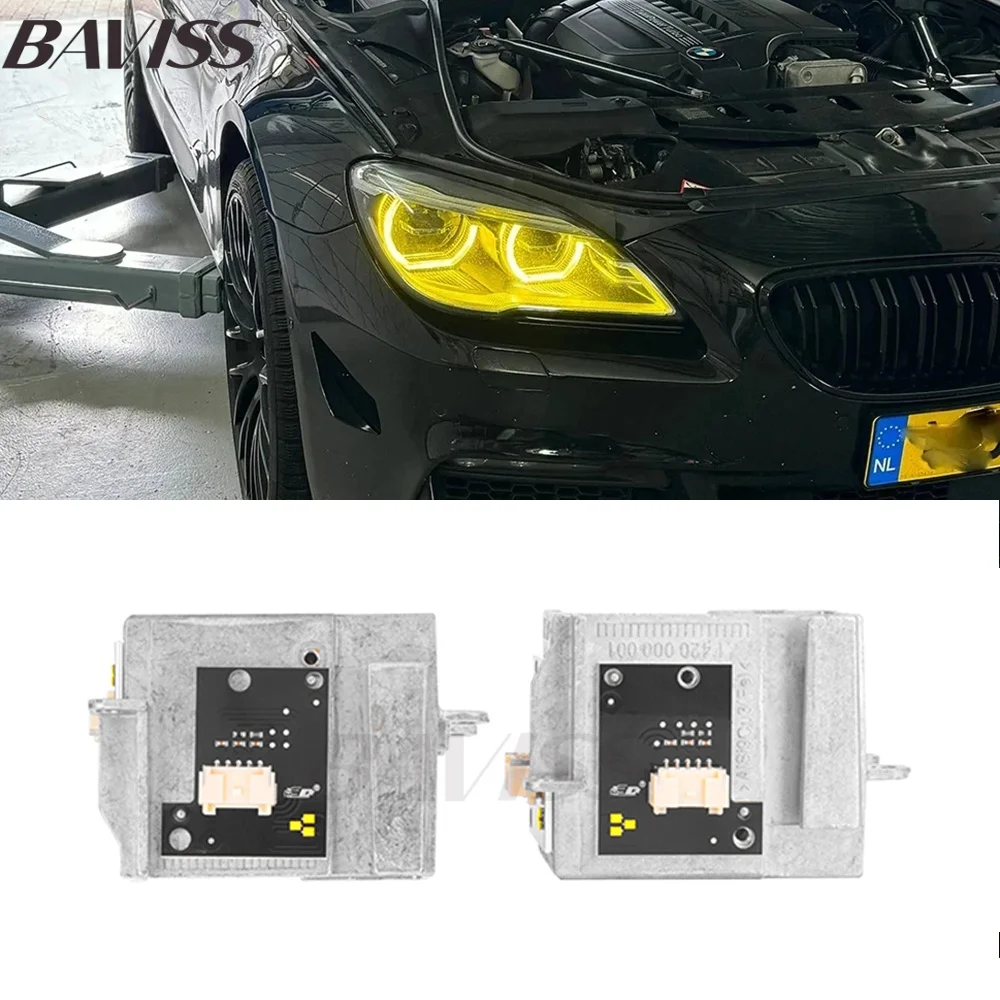 

BAVISS Yellow DRL LED Angel Eye Boards For 2017 2018BMW 6 Series M6 F12 F13 F06 LCI Headlight Daytime Running Lights 63117394902