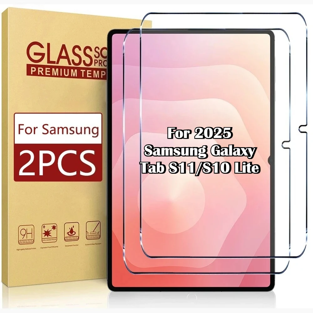 2 Stück 9H gehärtetes Glas Displayschutzfolie für Samsung Galaxy Tab S11 S10 Lite S10 S9 Fe A11 Plus 11 8.7 2025 HD Film Kratzfest