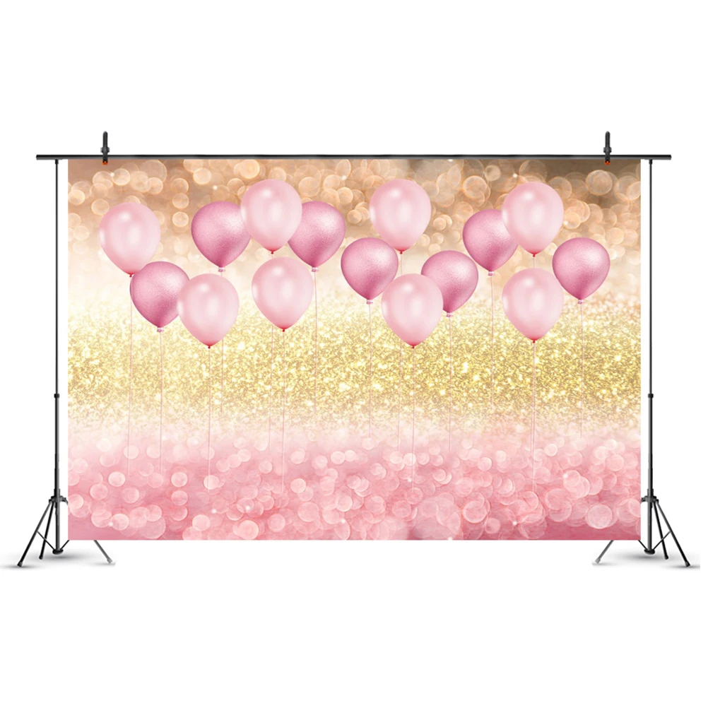 

Photography Background Cloth Beautiful Balloon Pattern Pink Photo Backdrop for Studio Parties Home Decor Long Lasting Material