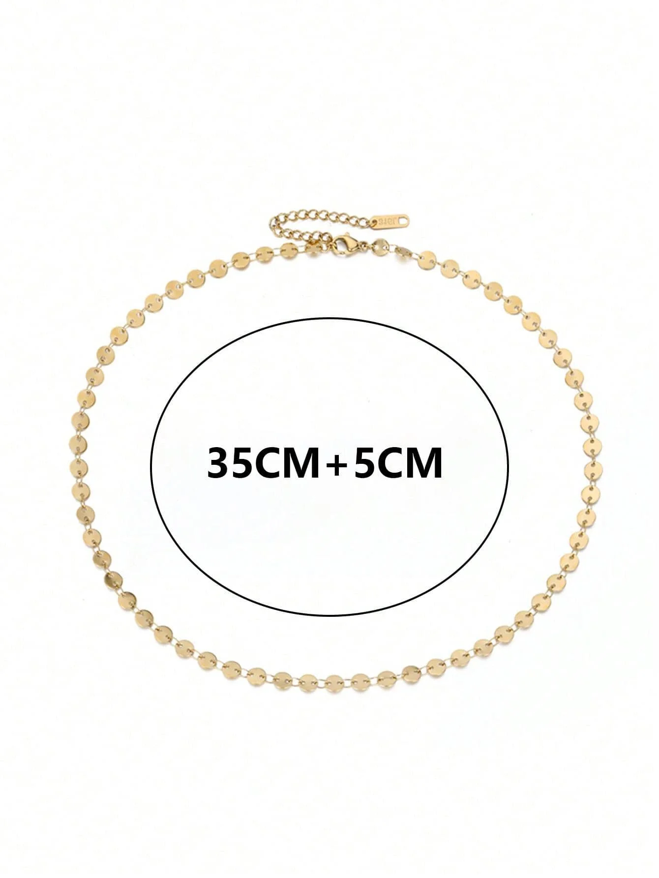 Fashionable Round Disc Chain Gold-Plated Stainless Steel Necklace and Bracelet for Women Daily Wear Minimalist Jewelry Gift