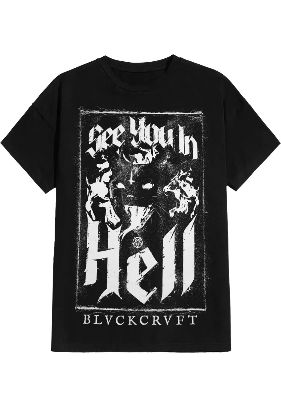

See You in Hell Cat Графический принт Летние роскошные брендовые хлопковые мужские и женские футболки с короткими рукавами Тенденция уличной моды