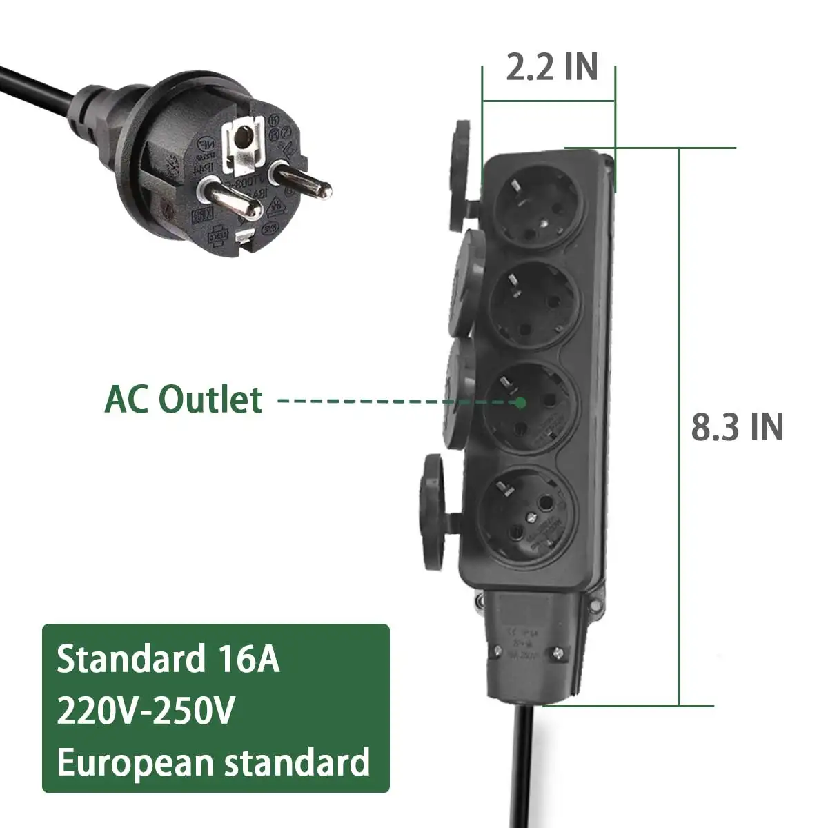 Outdoor Camping Convert Power Strip Outlet For Electric Car Discharger V2L For Type2 Car Plug To Schuko Socket EX30 Q4 BYD MG4