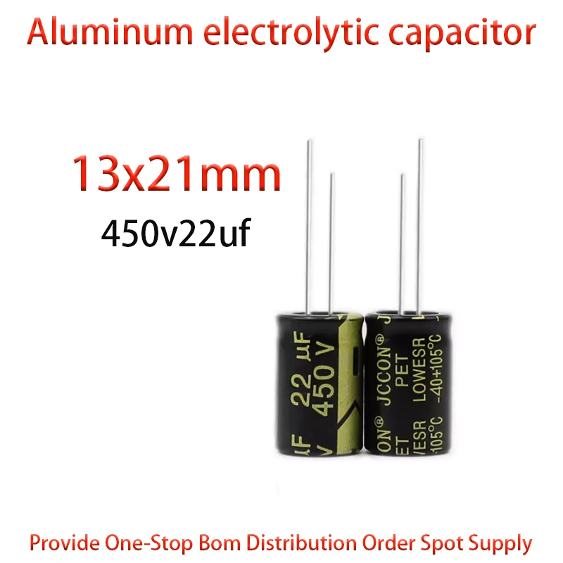 450v22uf Size: 13x21mm power adapter high-frequency low resistance aluminum electrolytic capacitor 10PCS