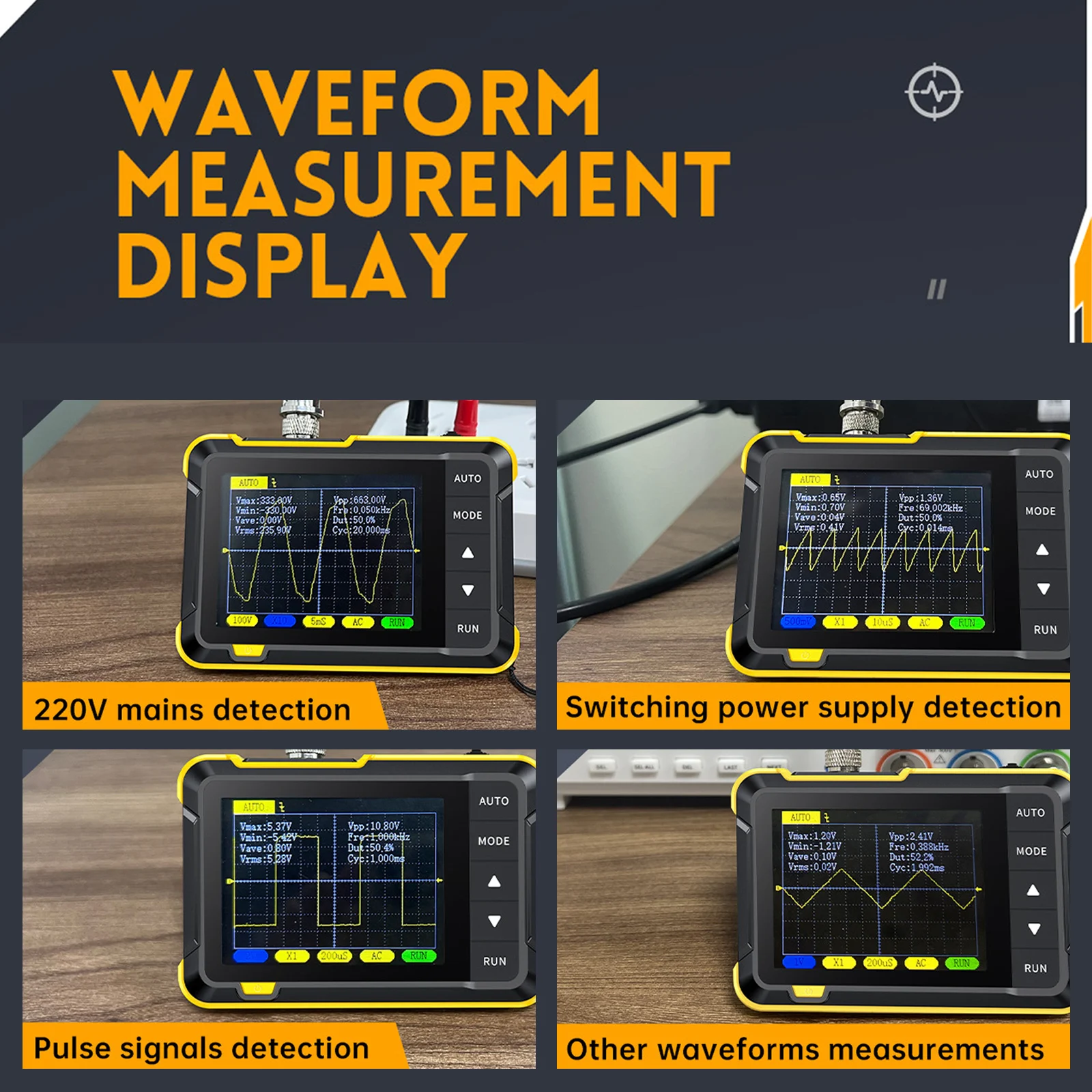 Handheld Oscilloscope Kit 1000mAh Portable Mini Digital Oscilloscope 2.8inch Screen Professional DSO152 Small Oscilloscope