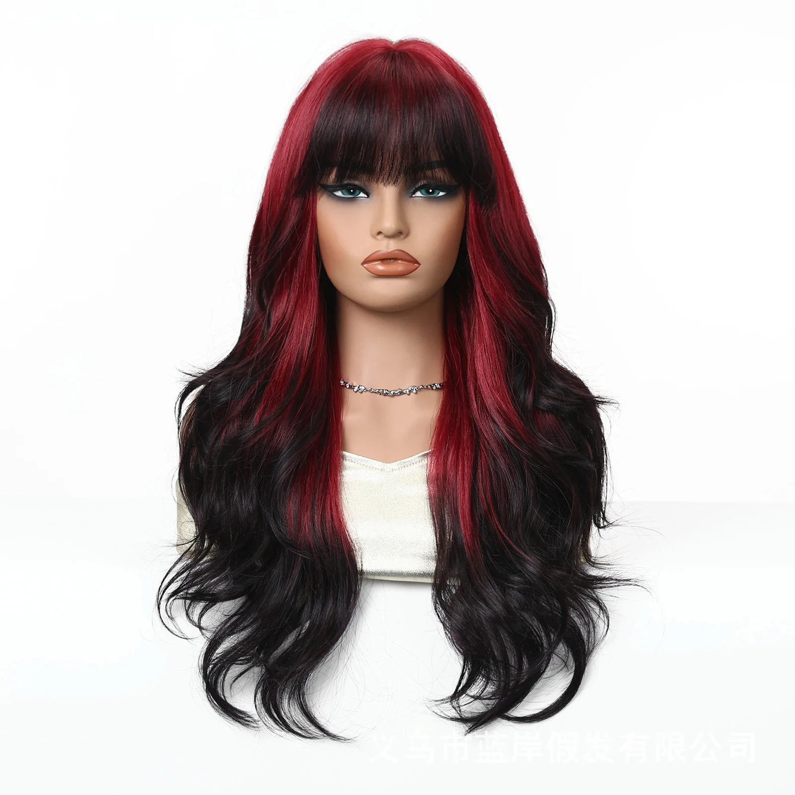 Red Black Ombre Wig for Women Long Wavy Hair Wigs Body Wave Wear and Go High Quality Synthetic Wigs Christmas Halloween Cosplay