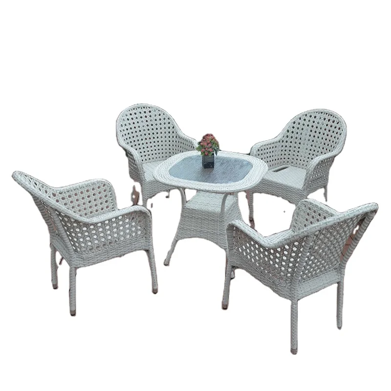 %k Outdoor Rattan Wicker Patio Furniture 4 Seater Garden Dining Table Chair Sets Sale