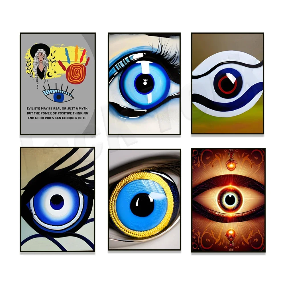 blue evil eye aura poster, greek evil eye, spiritual golden evil eye, evil eye art, nazar gift, manifest energy spiritual poster