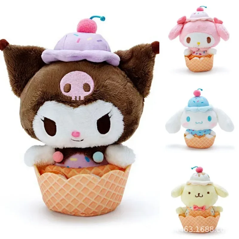 Sanrio-muñeco de peluche con colgante para perro, juguete de 14cm, Serie de helados dulces Sanrio, Jade, Gui, regalo de cumpleaños