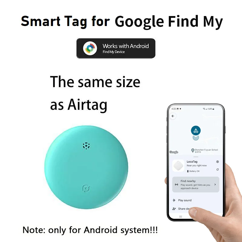 Gps-tracker voor Android Google Vind mijn apparaat Global Positioning Locator Airtag Vervanging Smart Finder voor auto Kinderen Dierentas