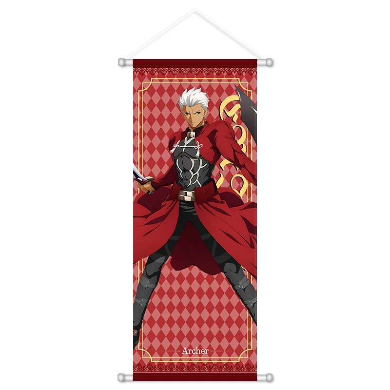 VIKAMA Red White Epic Hero Anime Wall Hanging Tapestry Battle Character Art Cloth Poster for Bedroom Gaming Room Otaku Gift