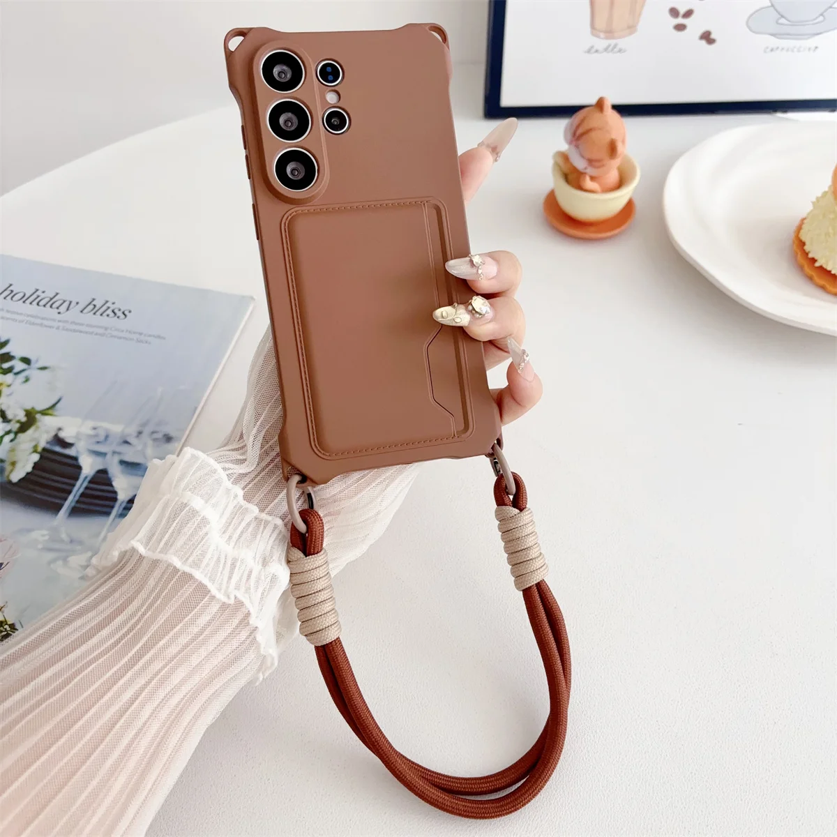 Handgelenkband Brieftasche Kartenhalter Handyhülle für Samsung Galaxy S26 S25 S24 Ultra S23 FE S22 Plus A17 A56 Silikon Schutzhülle – Detail 20