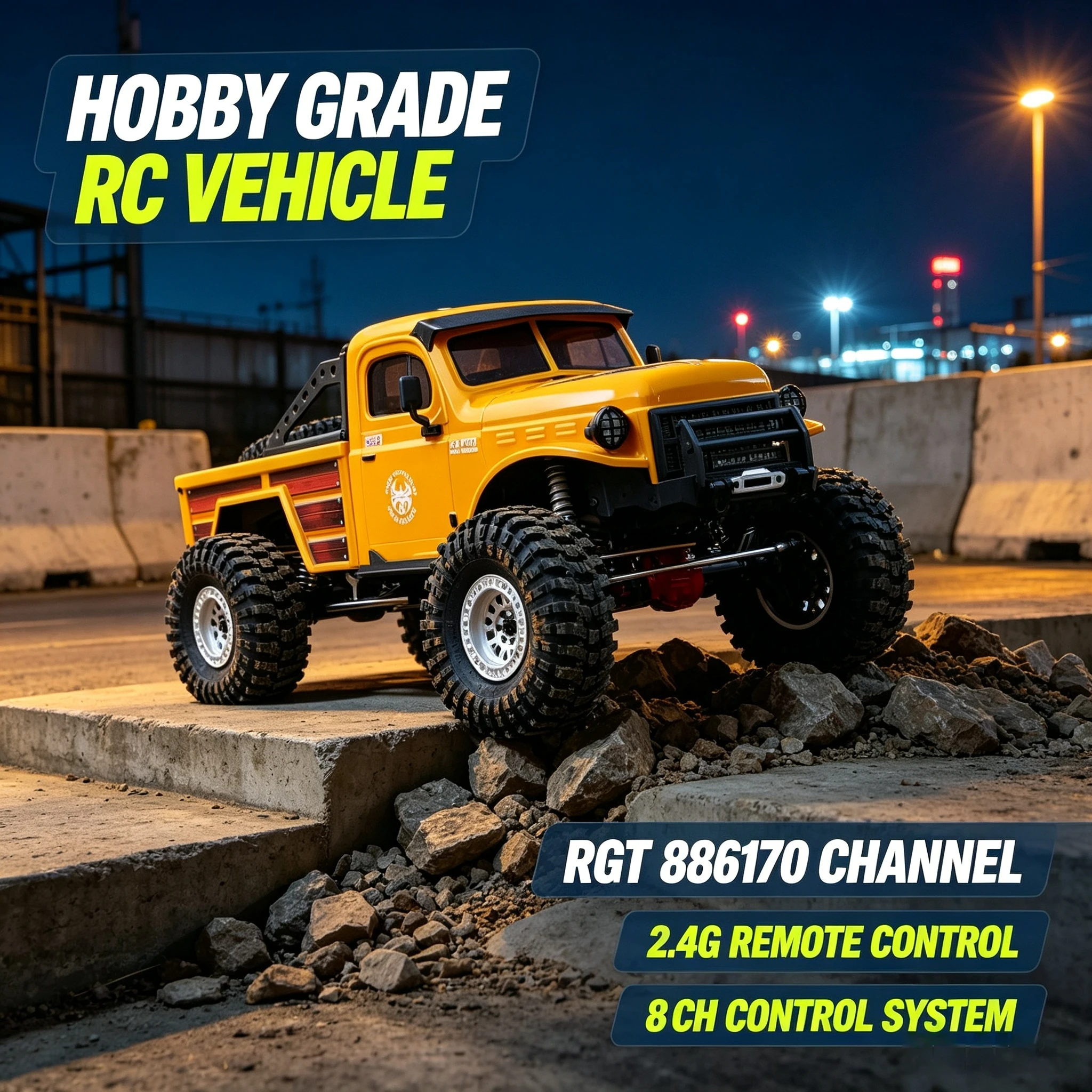 RGT EX86170 Challenger 1/10 4WD RC Rock Crawler, Off-road Remote Control Model Truck With Portal Axle & High Low Speed
